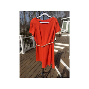 AB Studio Orange Textured Knee-Length Dress - Size 14 (NWT)